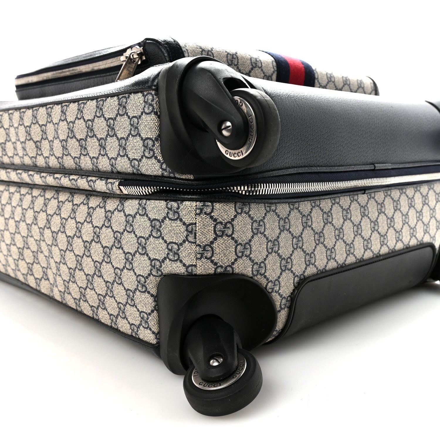 Gucci GG Supreme Monogram Web Medium Savoy Trolley Beige Blue