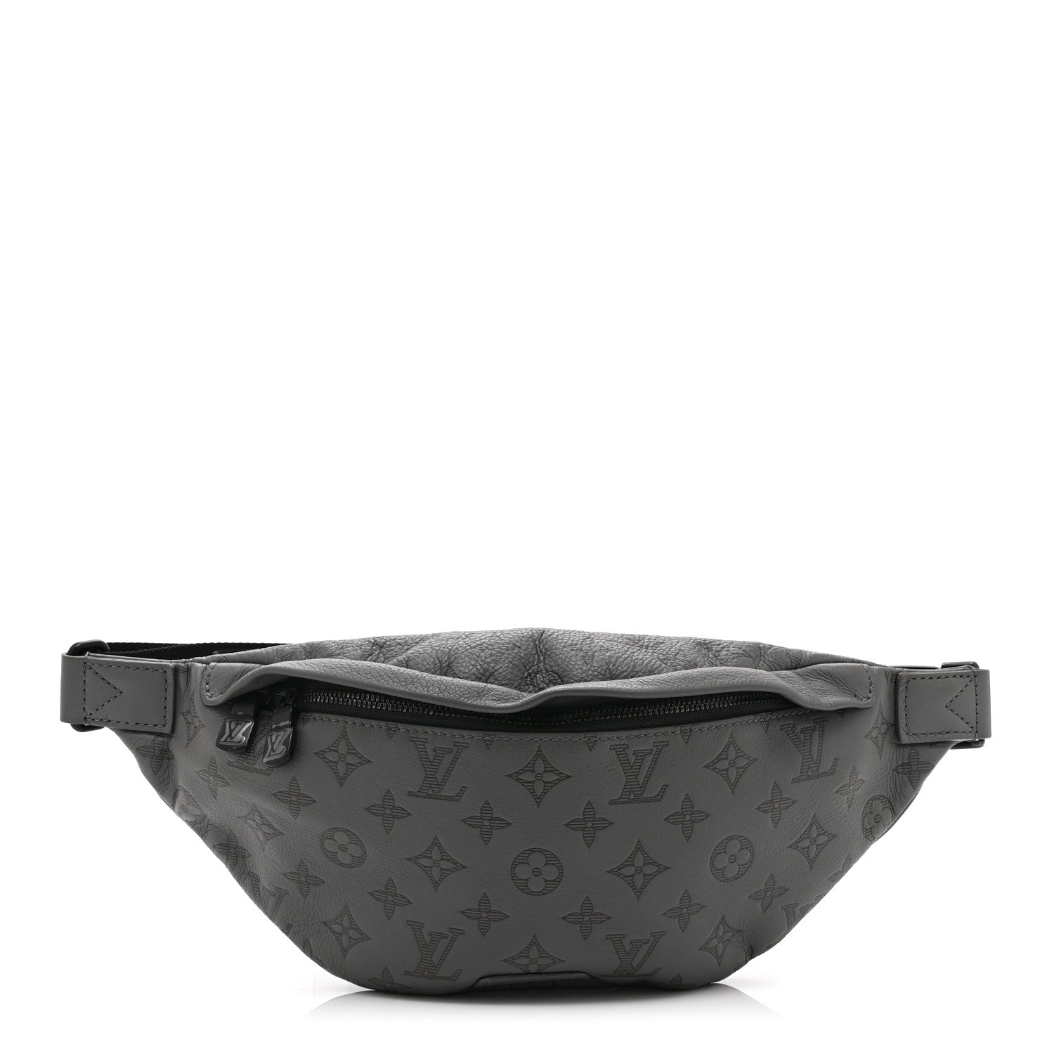 Louis Vuitton Calfskin Monogram Shadow Discovery Bumbag PM Gray