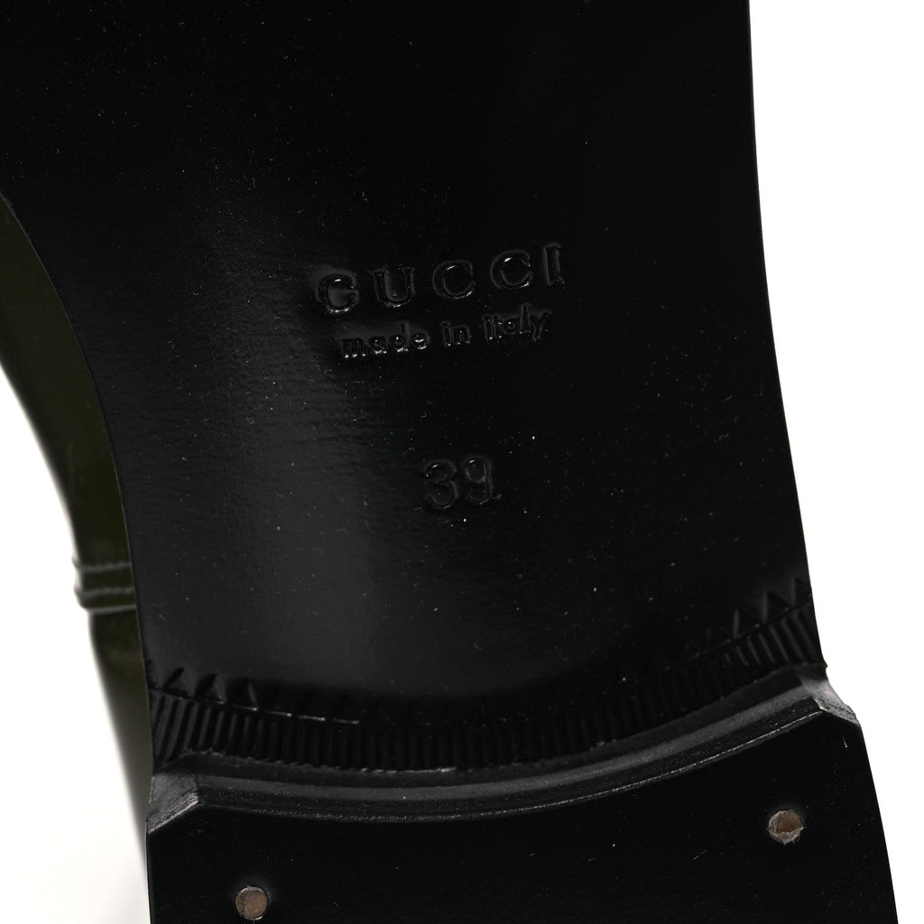 Gucci Brushed Calfskin Michelangelo Slim Horsebit Riding Boots 39 Luscious Green
