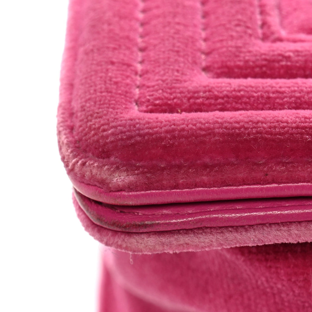 Chanel Velvet Quilted Small Boy Flap Fuchsia