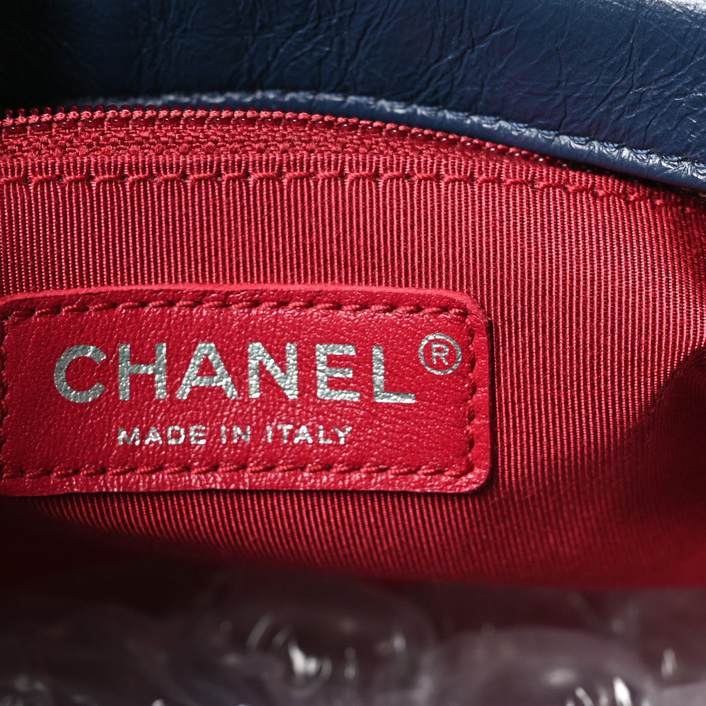 Chanel Aged Calfskin Quilted Medium Gabrielle Hobo Navy Black