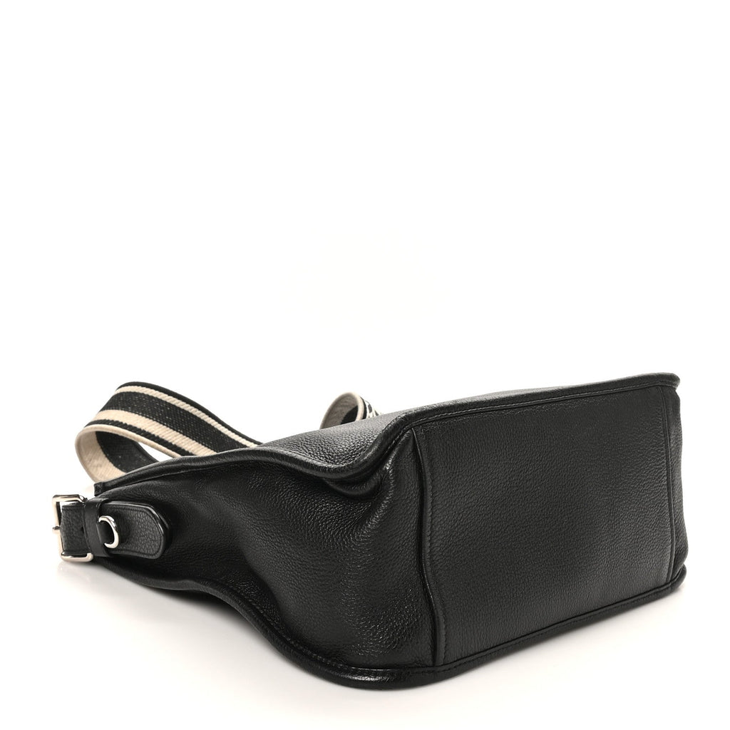 Prada Vitello Daino Soft Hobo Messenger Bag Black