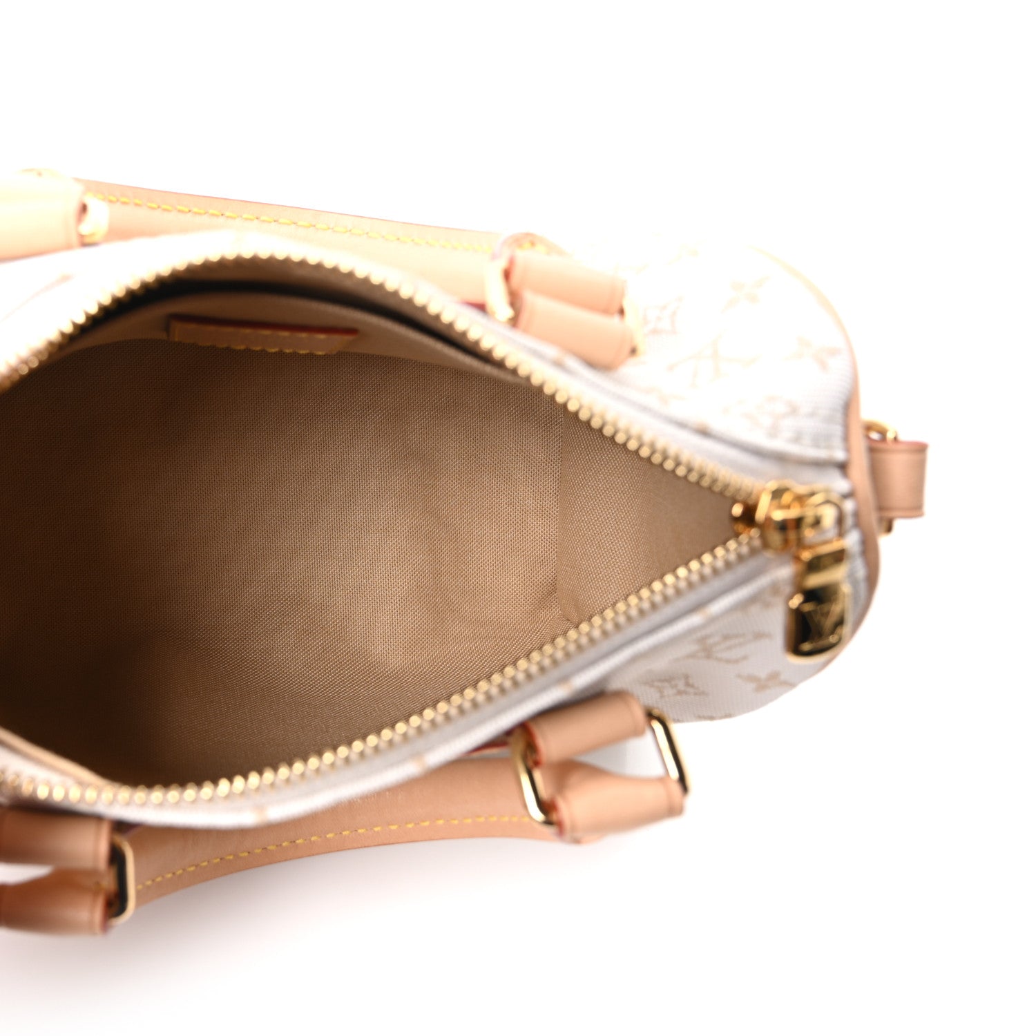 Louis Vuitton Monogram Mini Jacquard Speedy Bandouliere 20 Mastic Cream