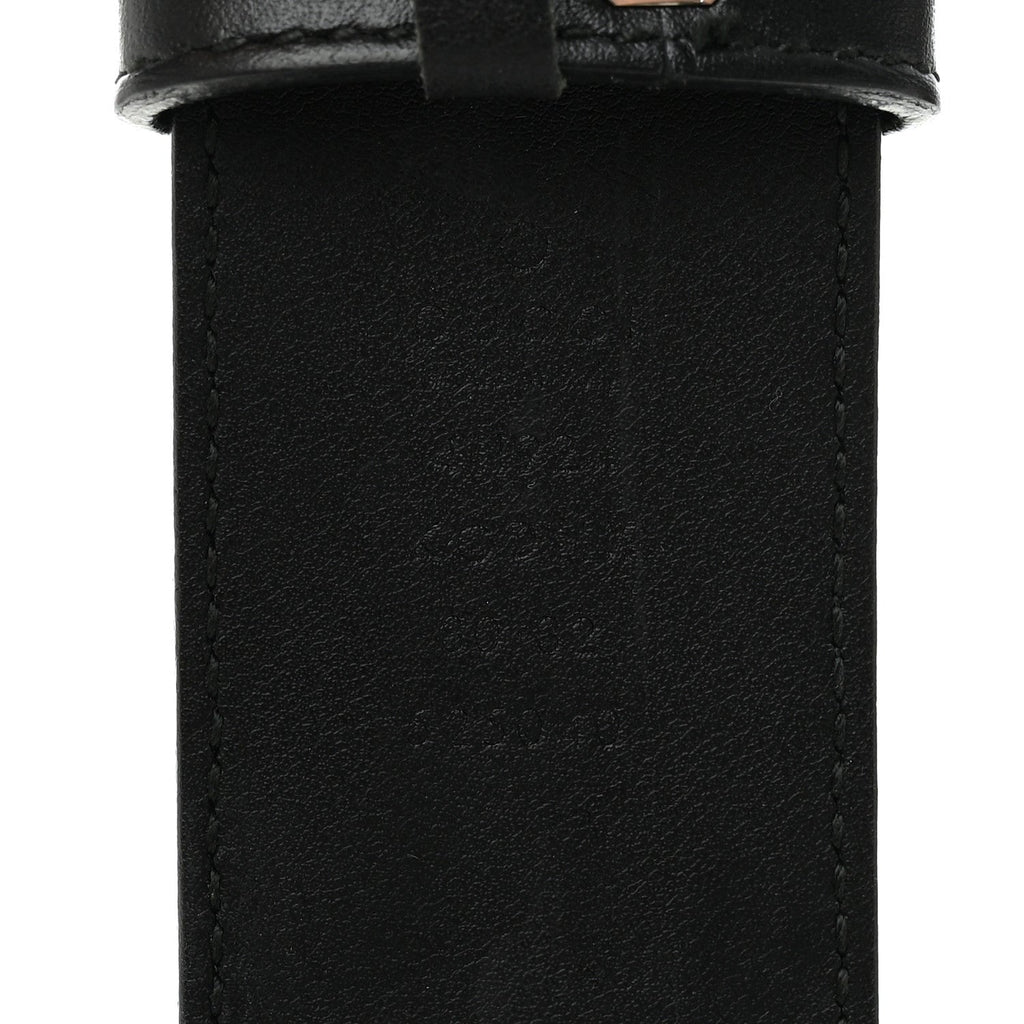 Gucci GG Supreme Monogram Selleria Calfskin Interlocking G 40mm Belt 80 32 Black Grey