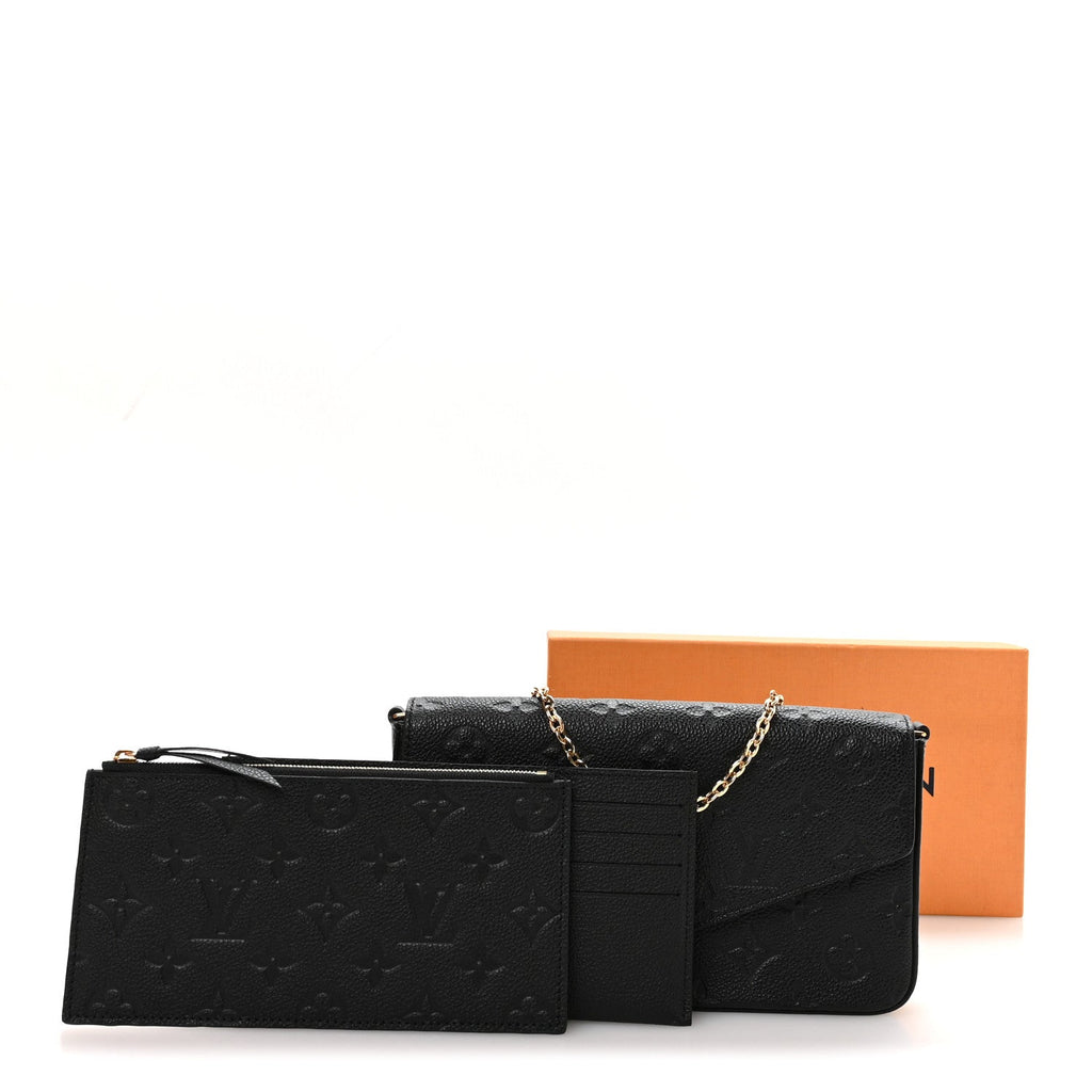 Louis Vuitton Empreinte Pochette Felicie Chain Wallet Black