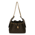 Chanel Canvas Quilted Small Chanel 25 Handbag Khaki
