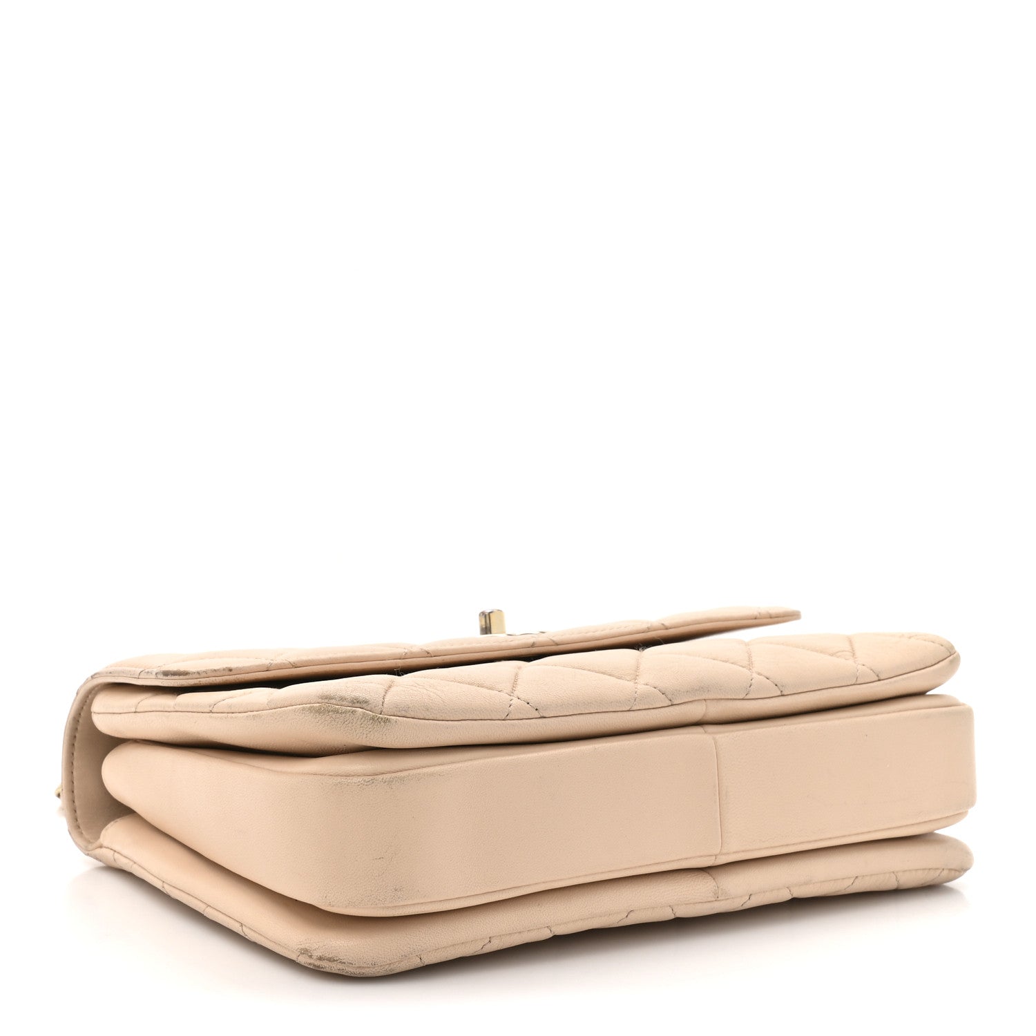 Chanel Lambskin Quilted Small Trendy CC Dual Handle Flap Bag Beige