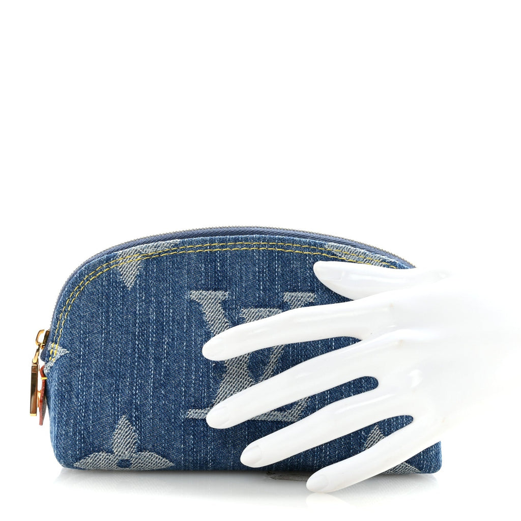 Louis Vuitton Denim Giant Monogram Pochette Cosmetique PM Denim Blue