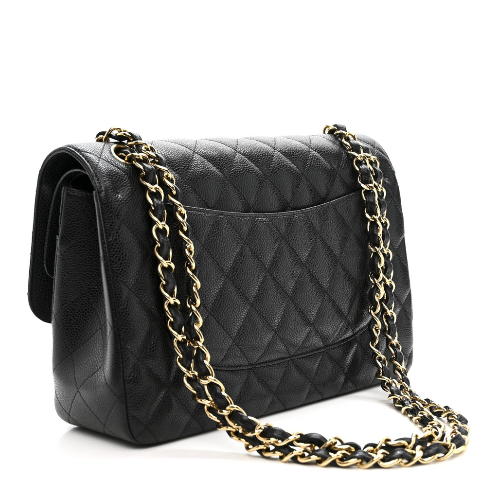 Chanel Caviar Quilted Jumbo Double Flap Black
