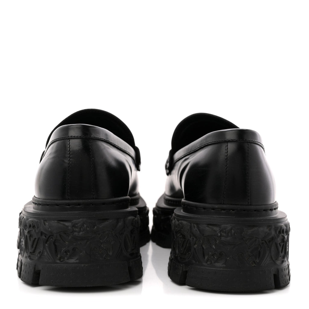 Louis Vuitton Calfskin Baroque Mens LV Loafers 8 Black