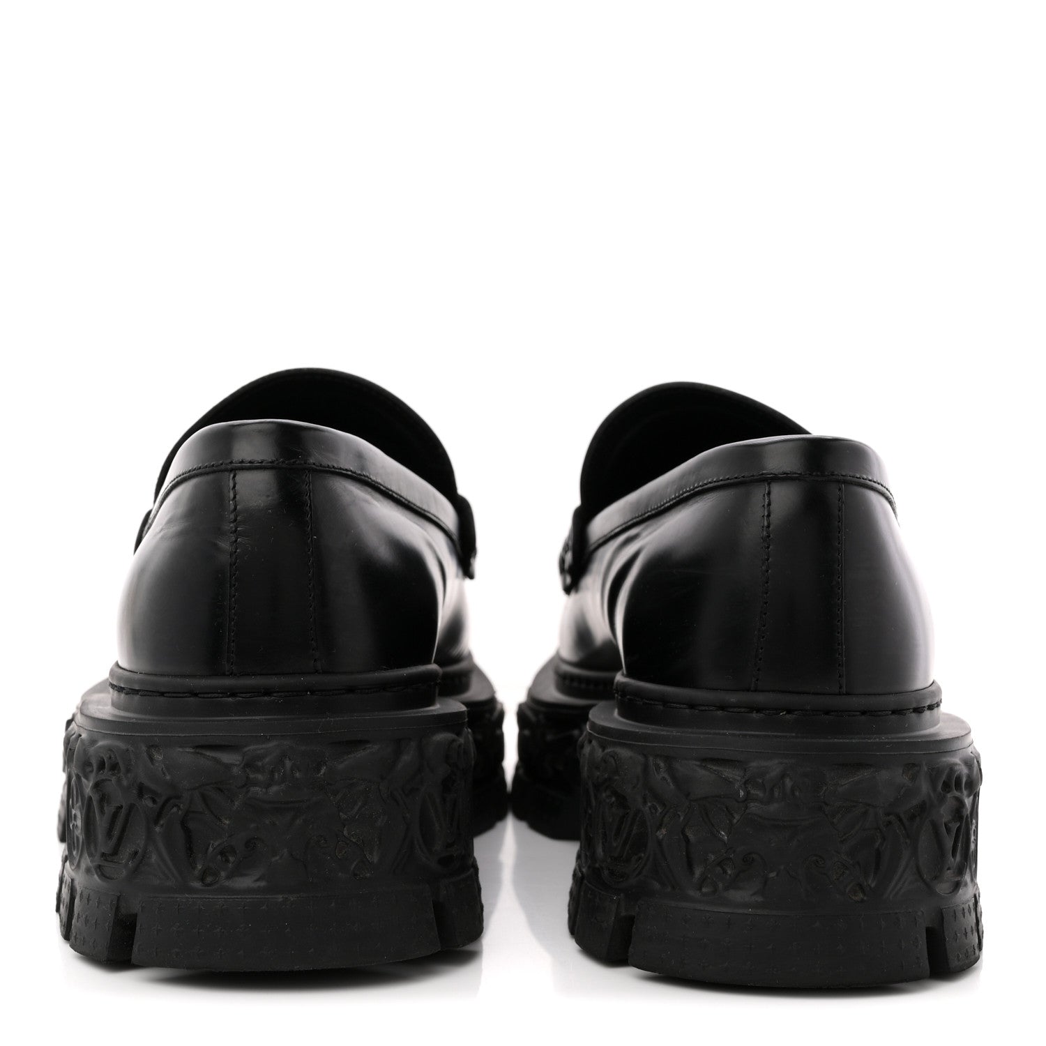 Louis Vuitton Calfskin Baroque Mens LV Loafers 8 Black