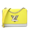 Louis Vuitton Epi Twist Shoulder Bag MM Purple Yellow Grey