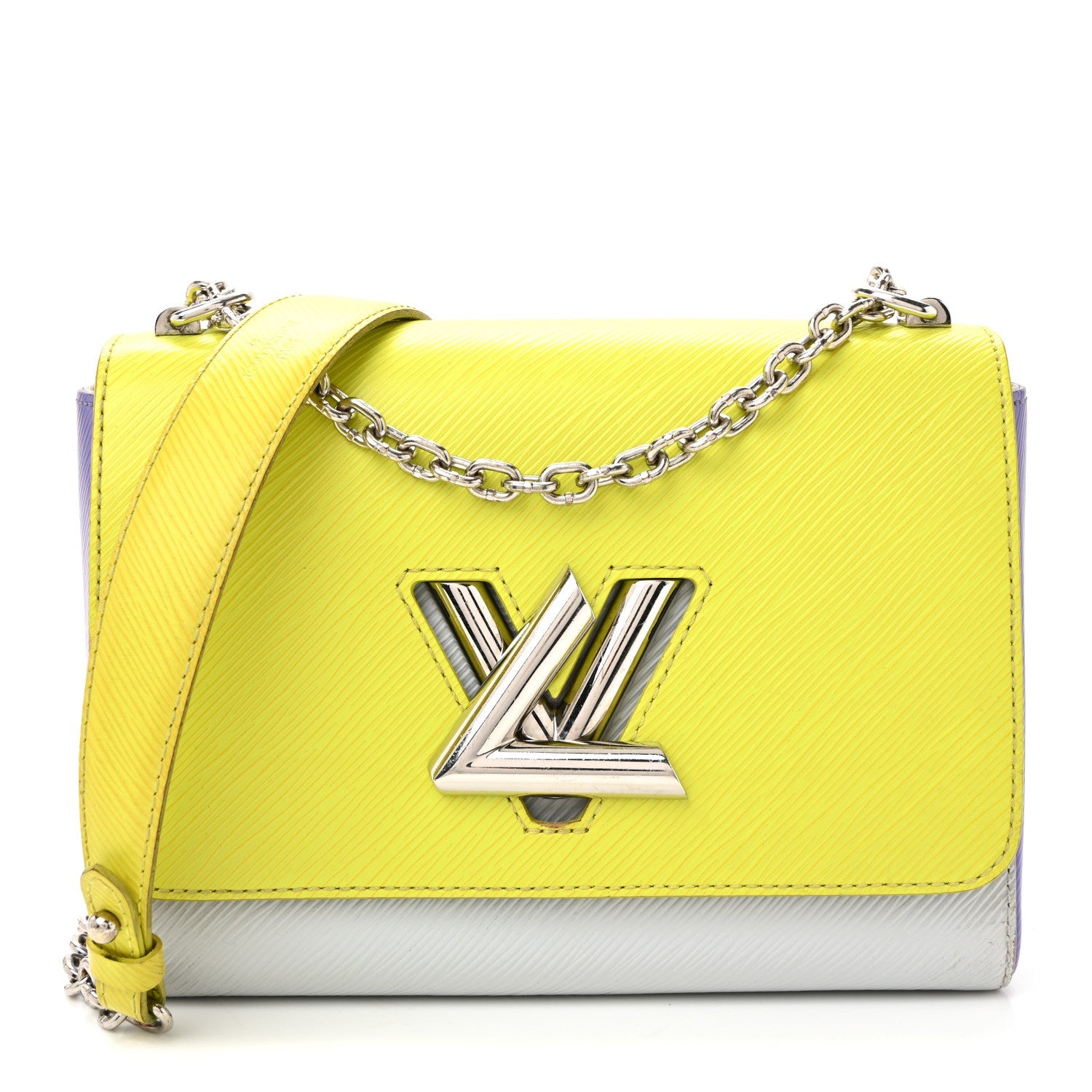 Louis Vuitton Epi Twist Shoulder Bag MM Purple Yellow Grey