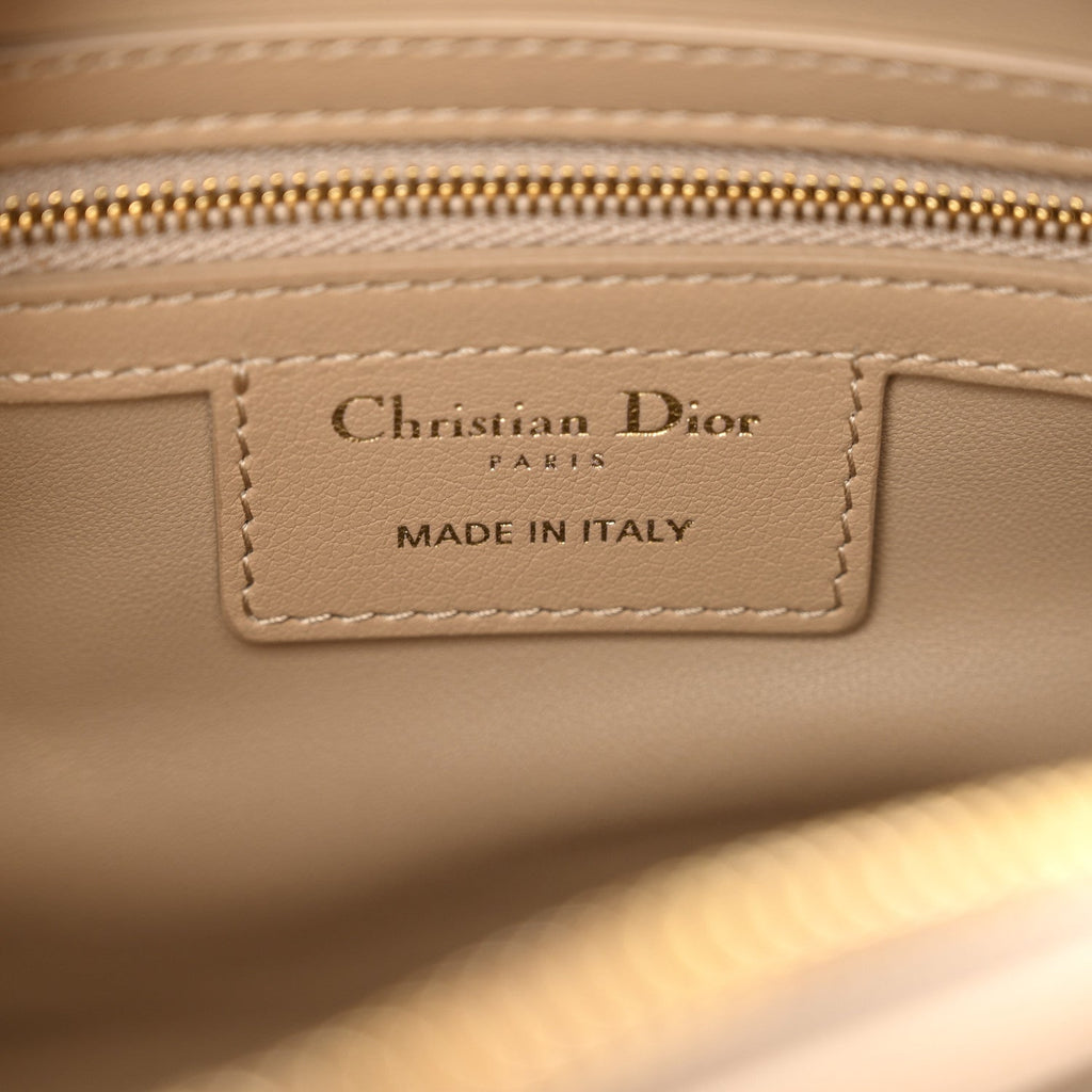 Christian Dior Calfskin Macrocannage Groove 20 Bag Biscuit