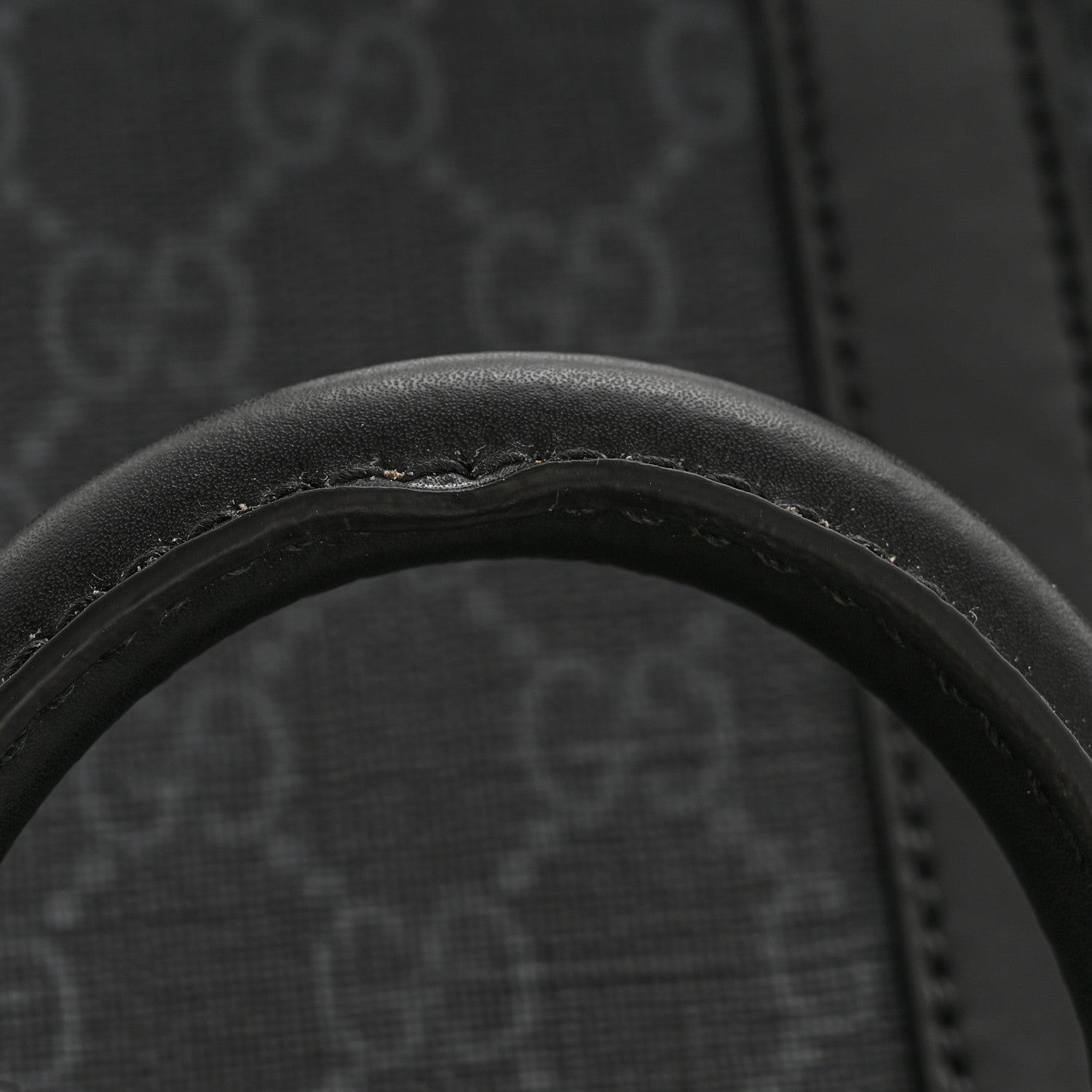 Gucci GG Supreme Monogram Appia Calfskin Web Mini Tote Bag Black