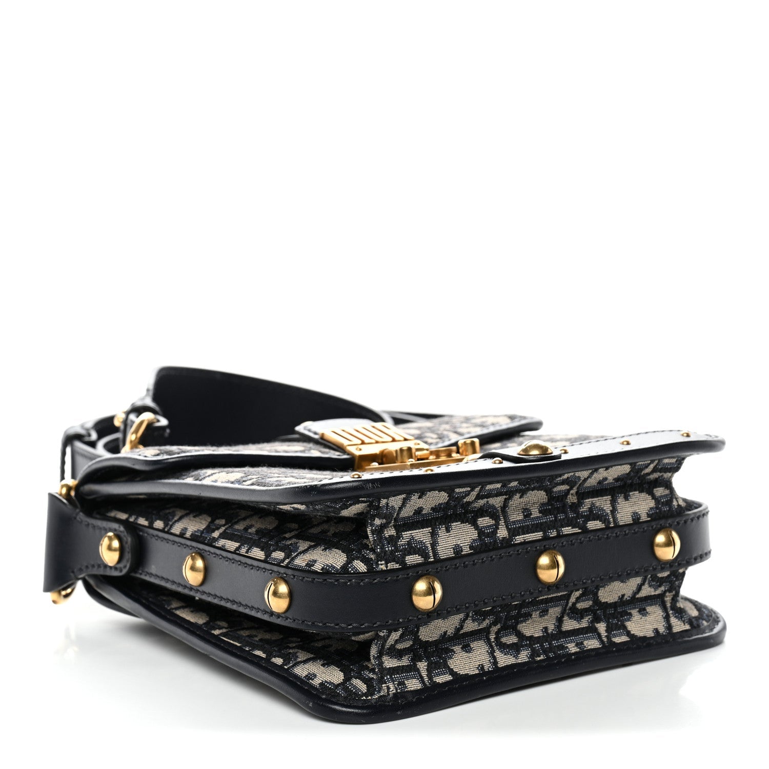 Christian Dior Oblique Square DiorAddict Flap Navy Blue