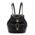 Chanel Lambskin Quilted Small Duma Drawstring Backpack Black