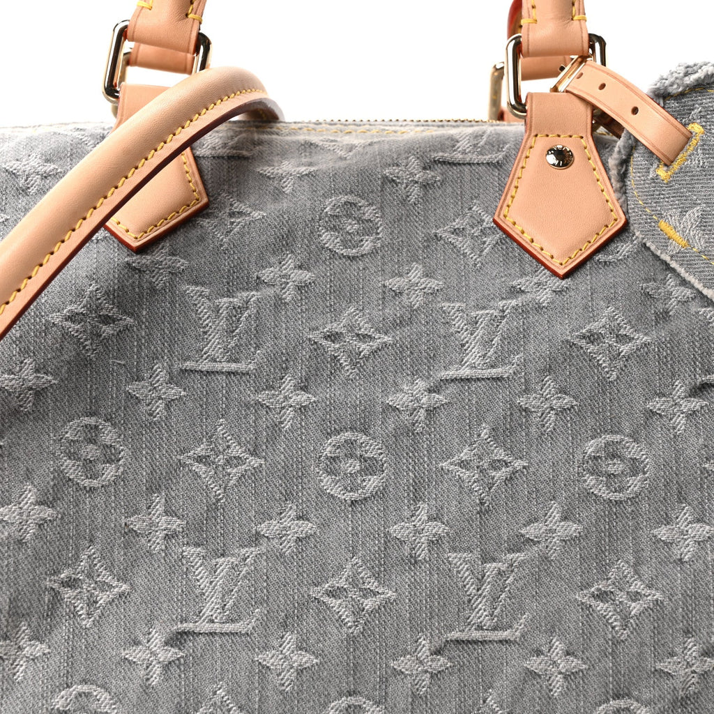 Louis Vuitton Monogram Denim Speedy Soft 30 Washed Gray