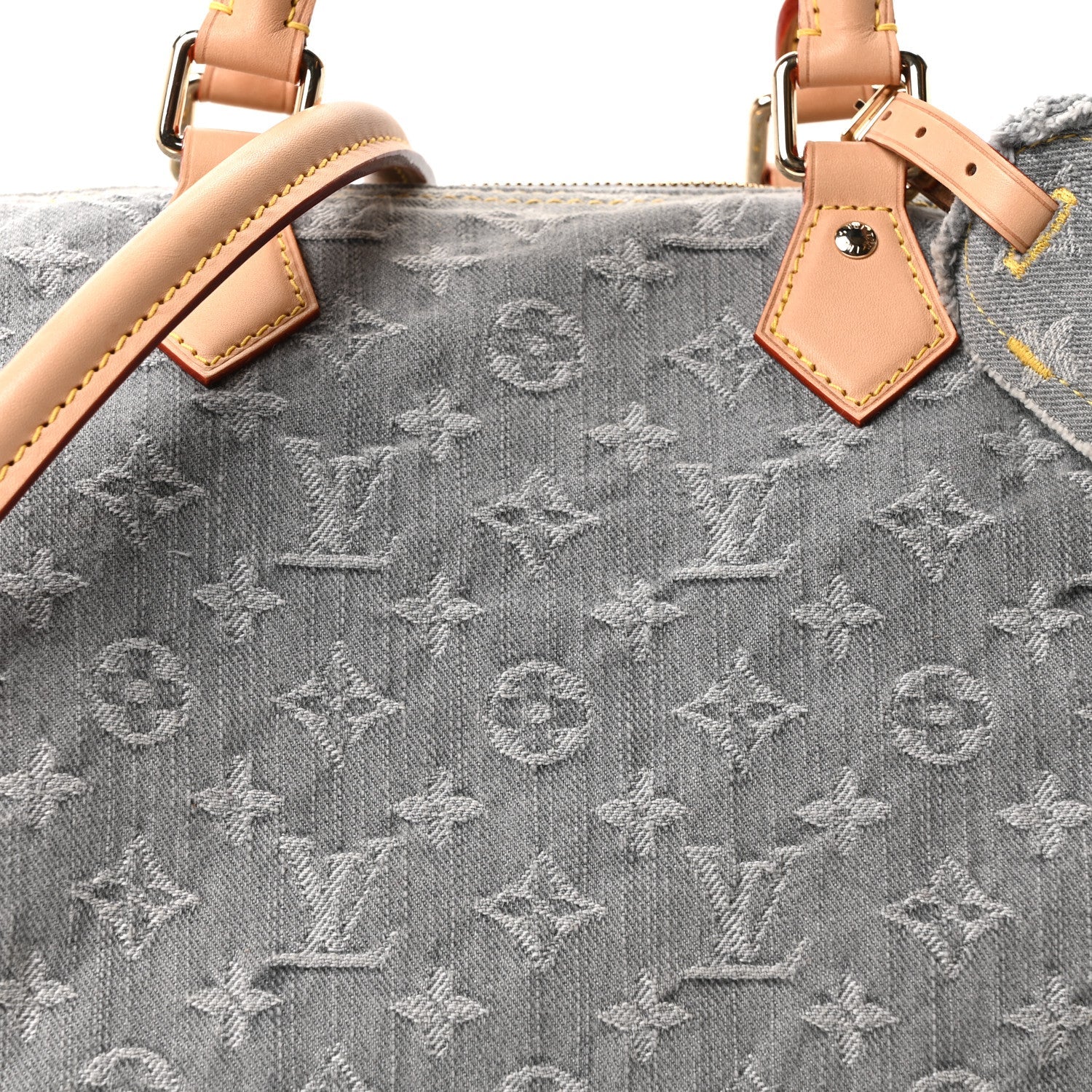 Louis Vuitton Monogram Denim Speedy Soft 30 Washed Gray