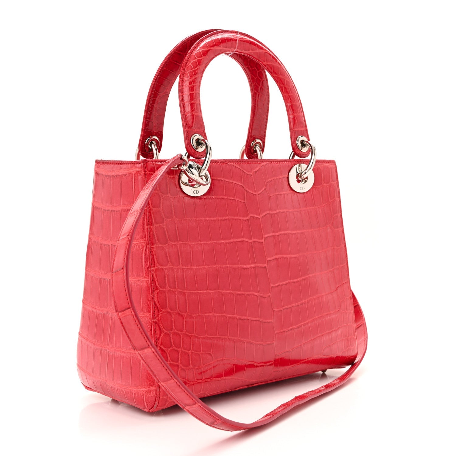 Christian Dior Alligator Medium Lady Dior Red