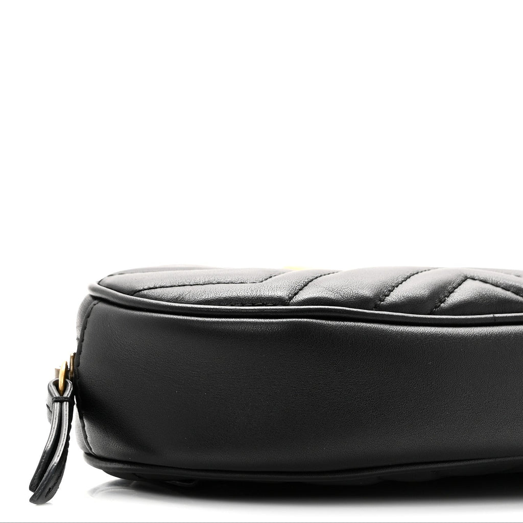 Gucci Calfskin Matelasse GG Marmont Belt Bag 85 34 Black