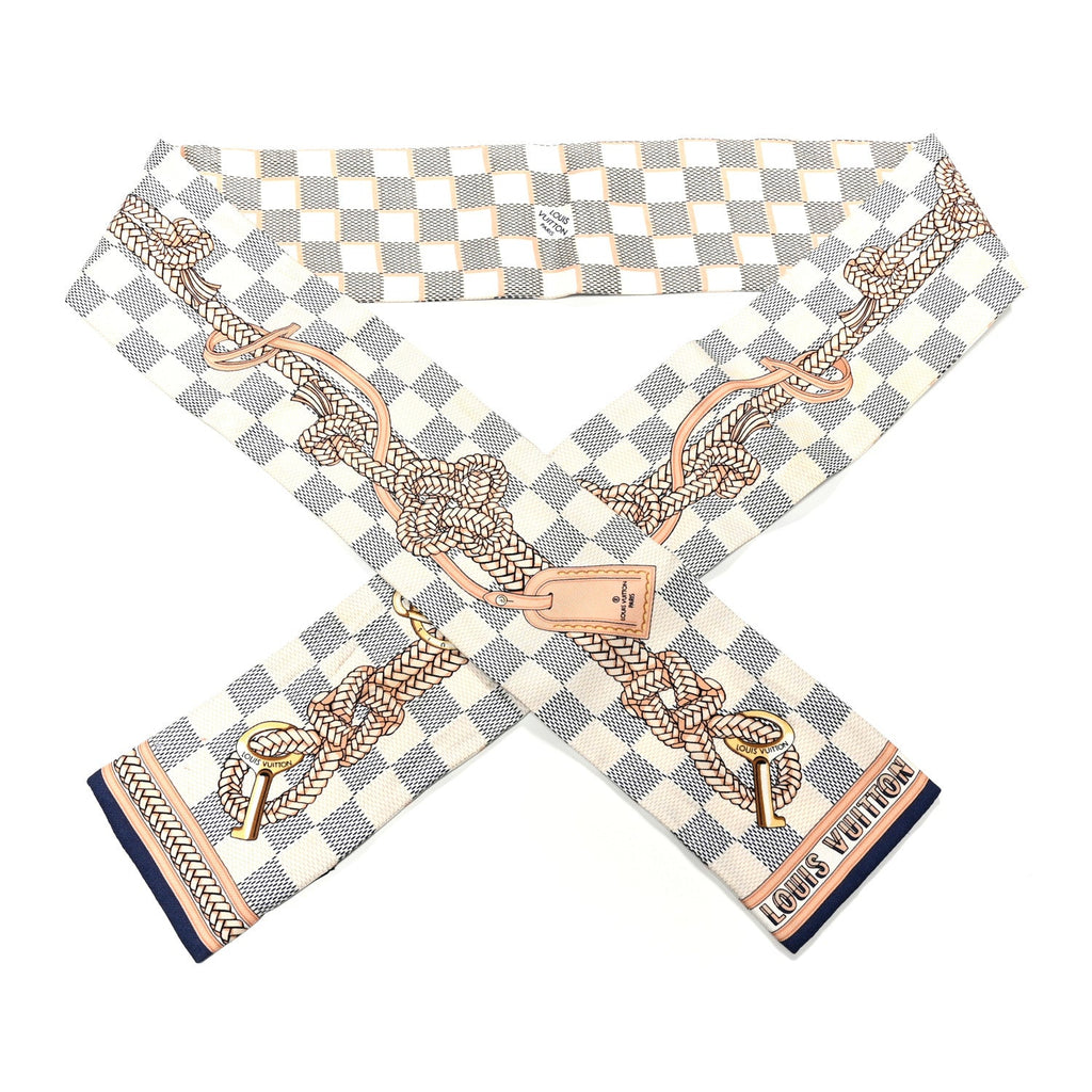 Louis Vuitton Silk Damier Azur Infinity Bandeau Azure Blue