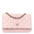 Chanel Caviar Quilted Wallet on Chain WOC Light Pink