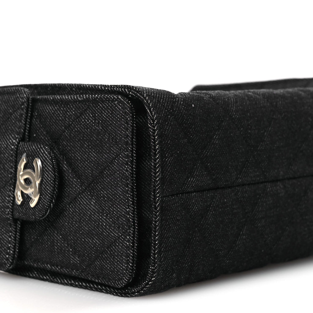 Chanel Denim Quilted Mini Chanel 25 Handbag Dark Blue
