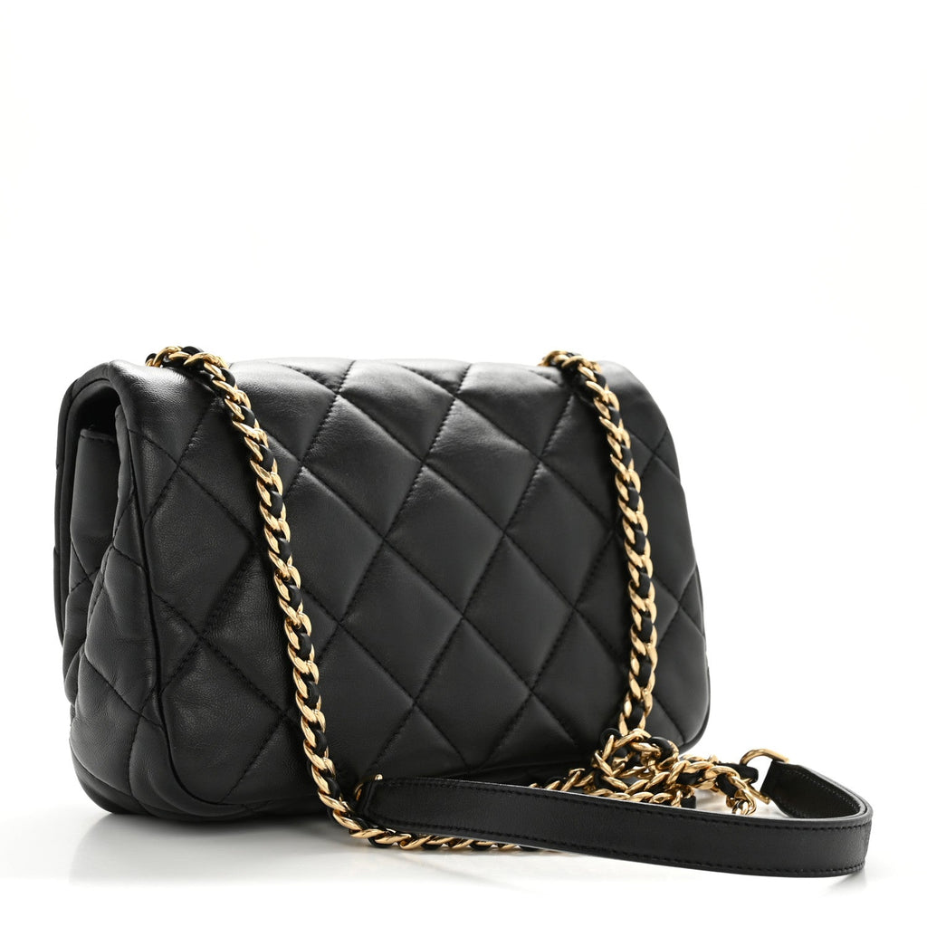 Chanel Lambskin Quilted Mini Flap Black