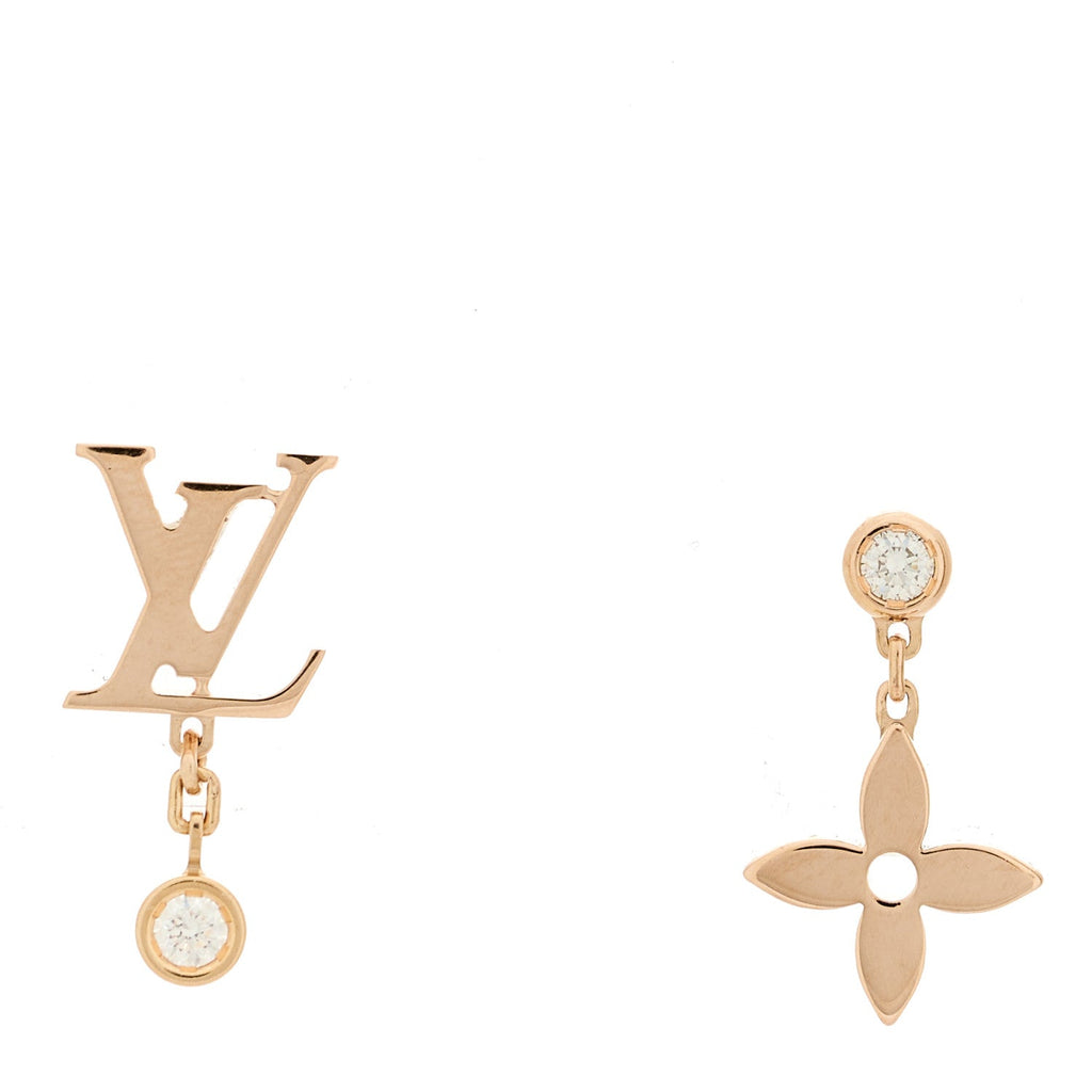 Louis Vuitton 18K Yellow Gold Diamond Idylle Blossom LV Stud Earrings