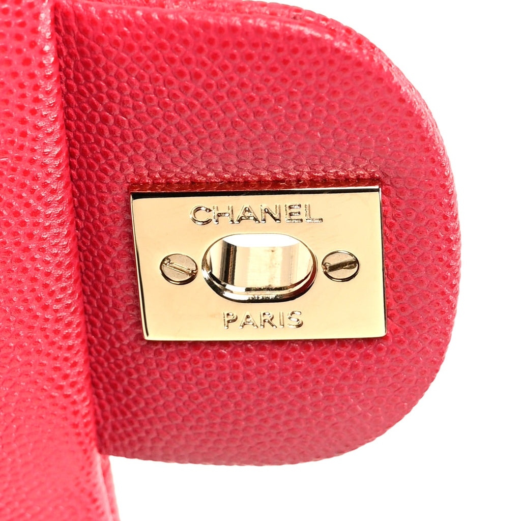 Chanel Caviar Quilted Small Double Flap Dark Pink