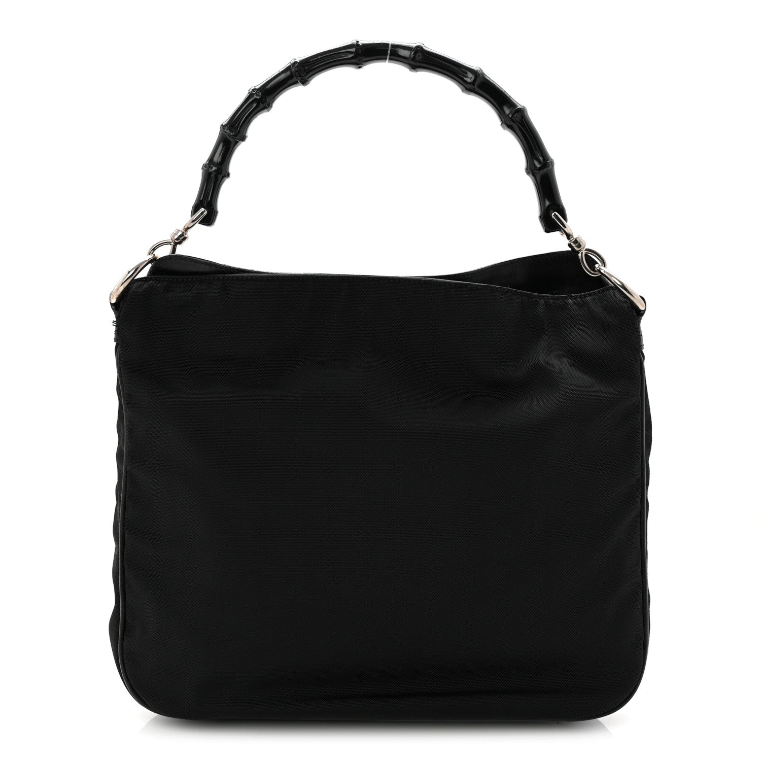 Gucci Nylon Bamboo Hobo Black