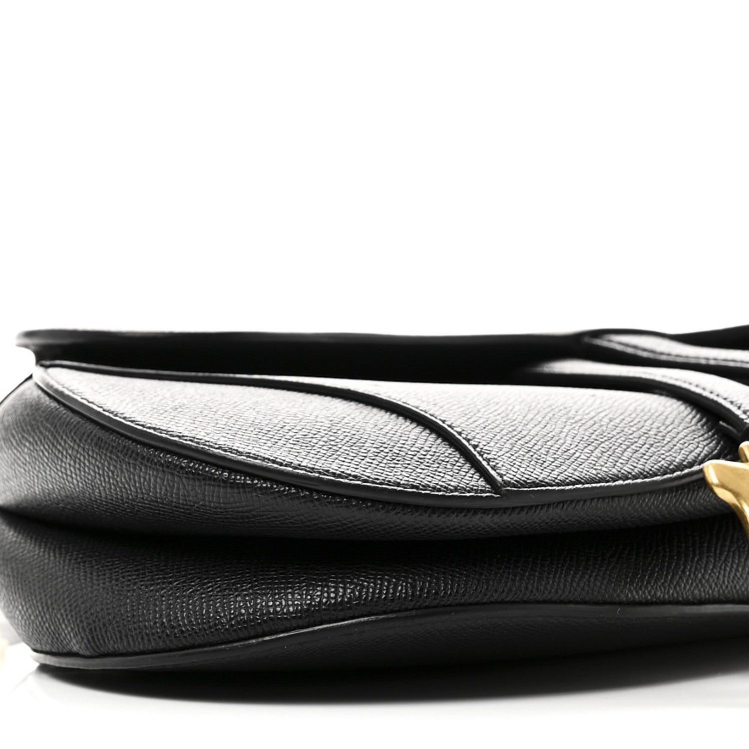 Christian Dior Grained Calfskin Saddle Bag Black