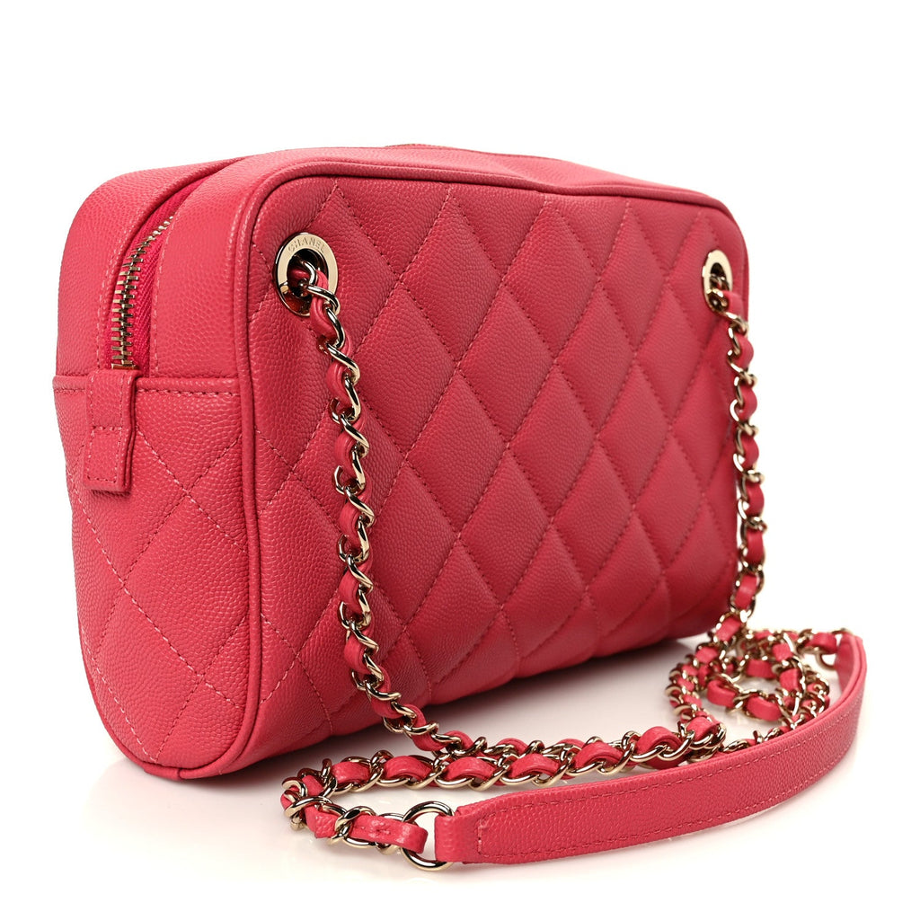 Chanel Caviar Quilted Small In & Out Camera Case Pink