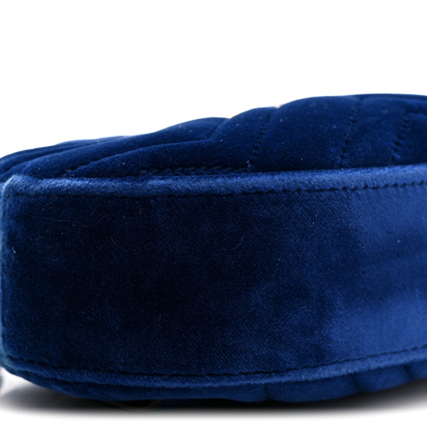 Gucci Velvet Matelasse GG Marmont Belt Bag 85 34 Cobalt Blue