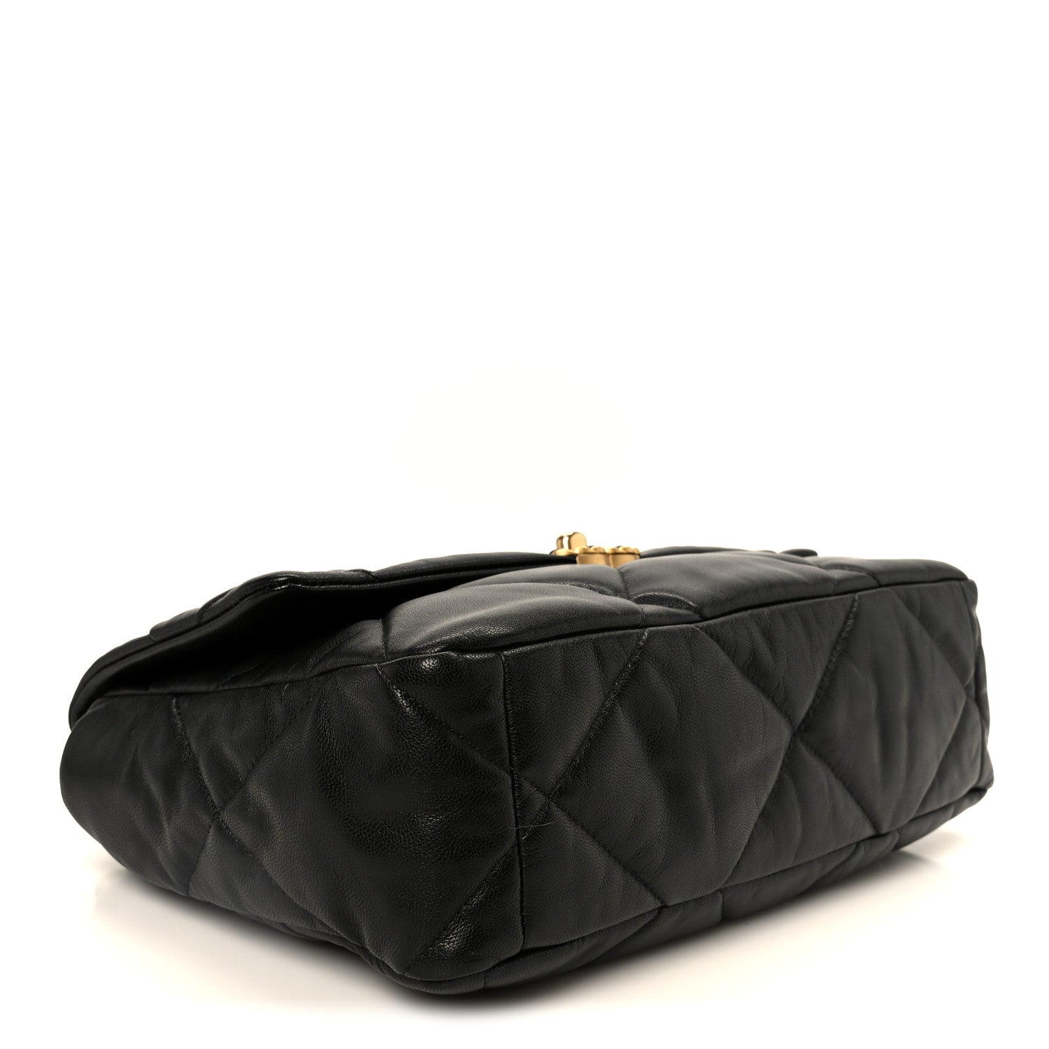 Chanel Goatskin Quilted Large Chanel 19 Flap Black