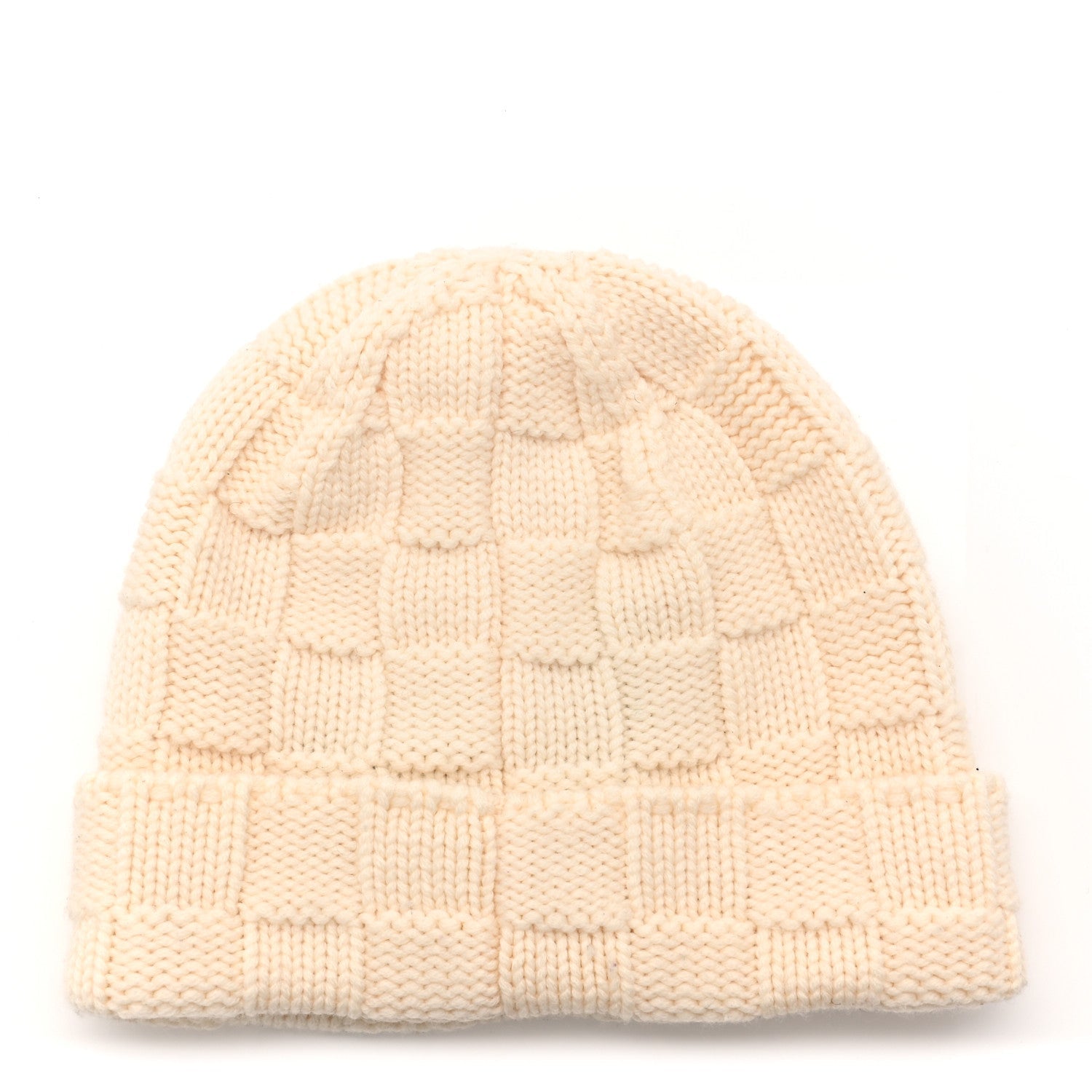 Louis Vuitton Wool Damier Snug Beanie Creme