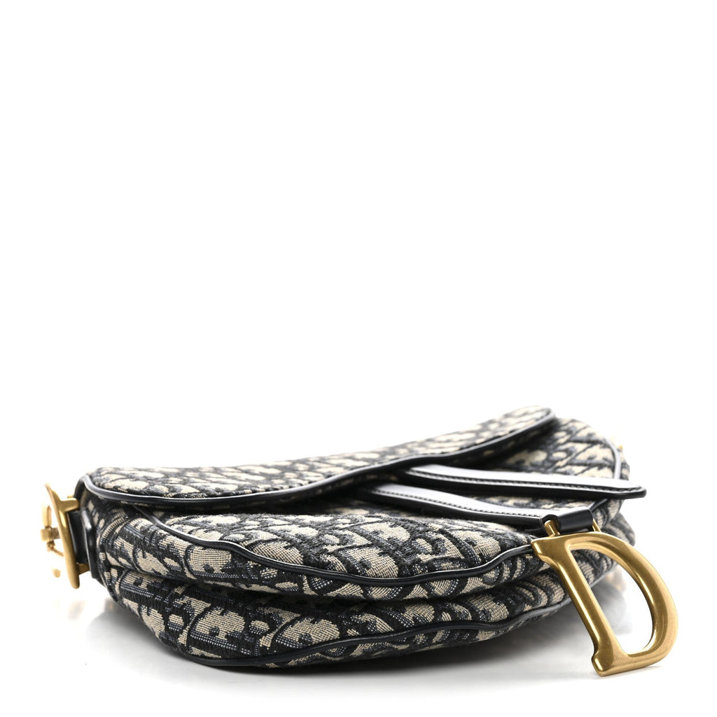 Christian Dior Oblique Saddle Bag Blue