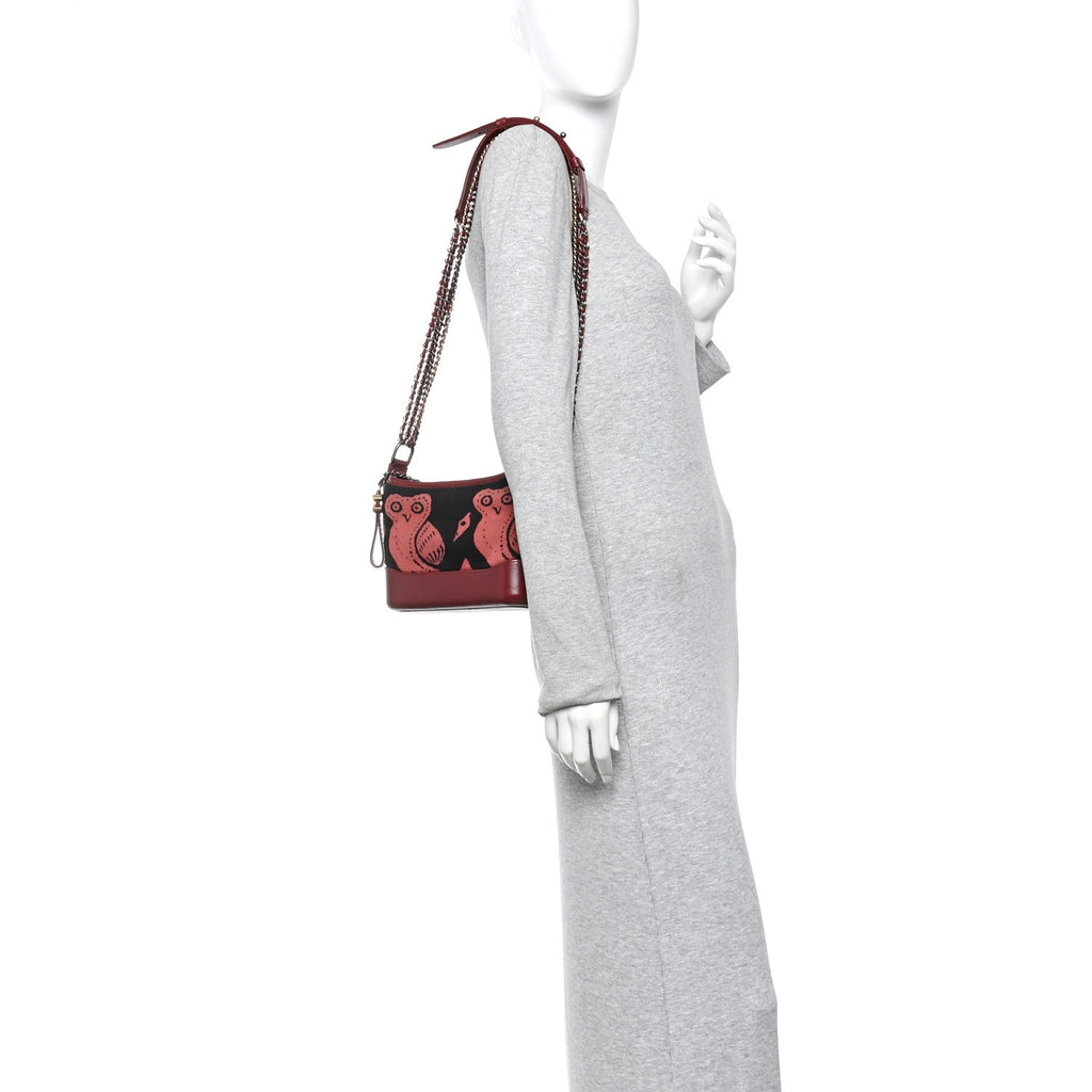 Chanel Knit Calfskin Small Gabrielle Hobo Red
