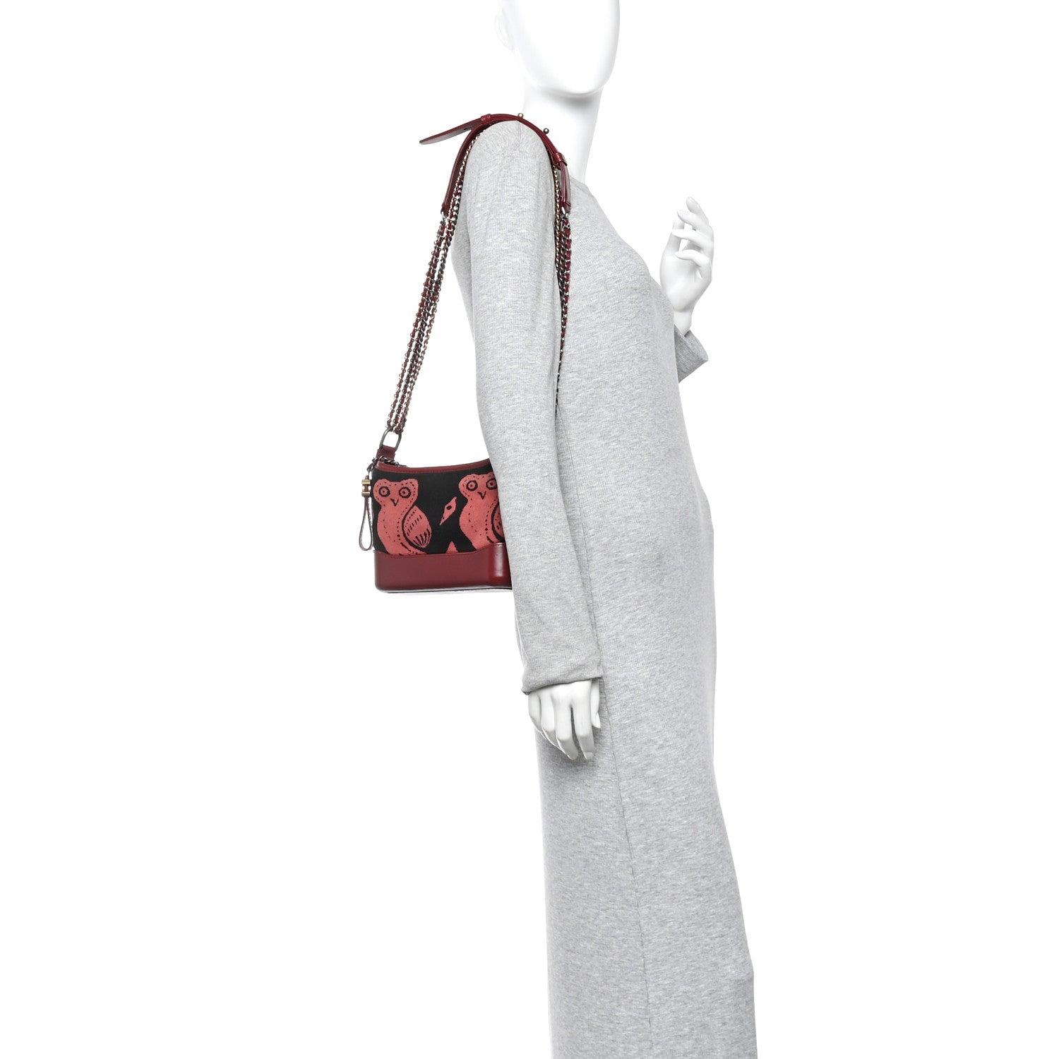Chanel Knit Calfskin Small Gabrielle Hobo Red