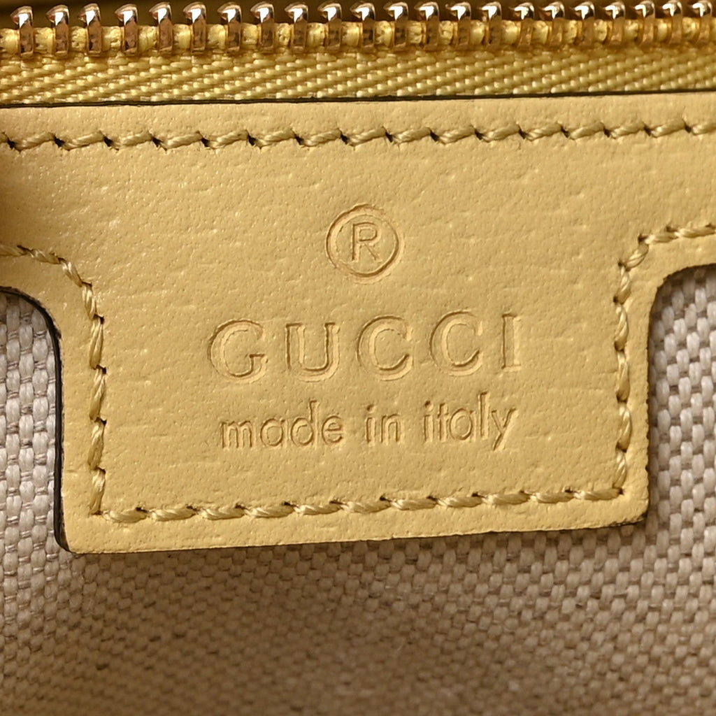 Gucci Monogram Jumbo GG Textured Dollar Calfskin Medium Ophidia Shopping Tote Beige Banana