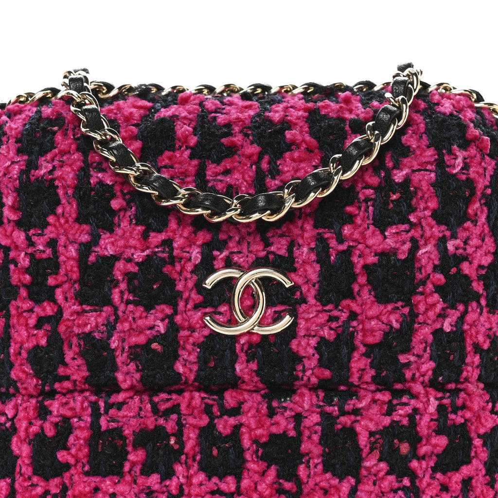 Chanel Tweed Chain Around Phone Holder Pink