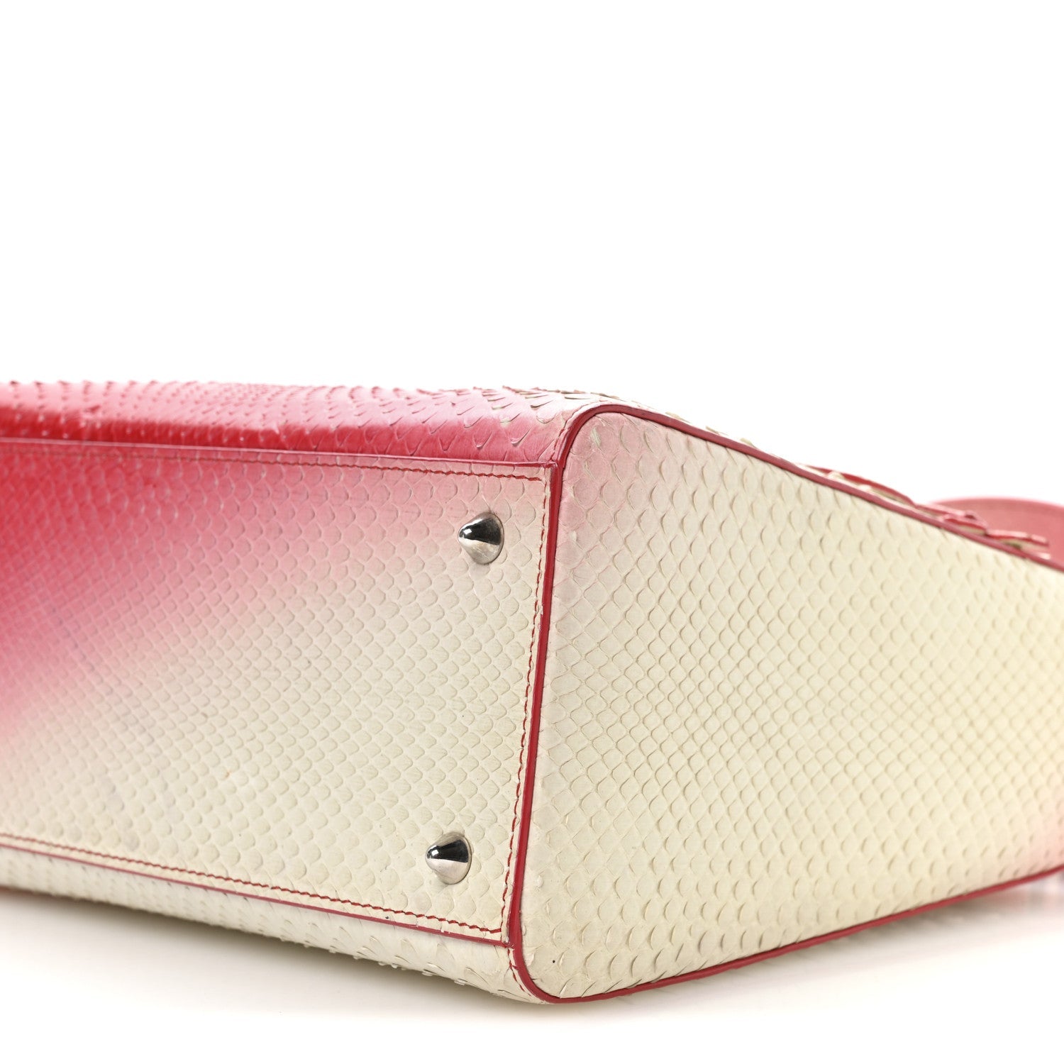 Christian Dior Snakeskin Ombre Medium Lady Dior Red White