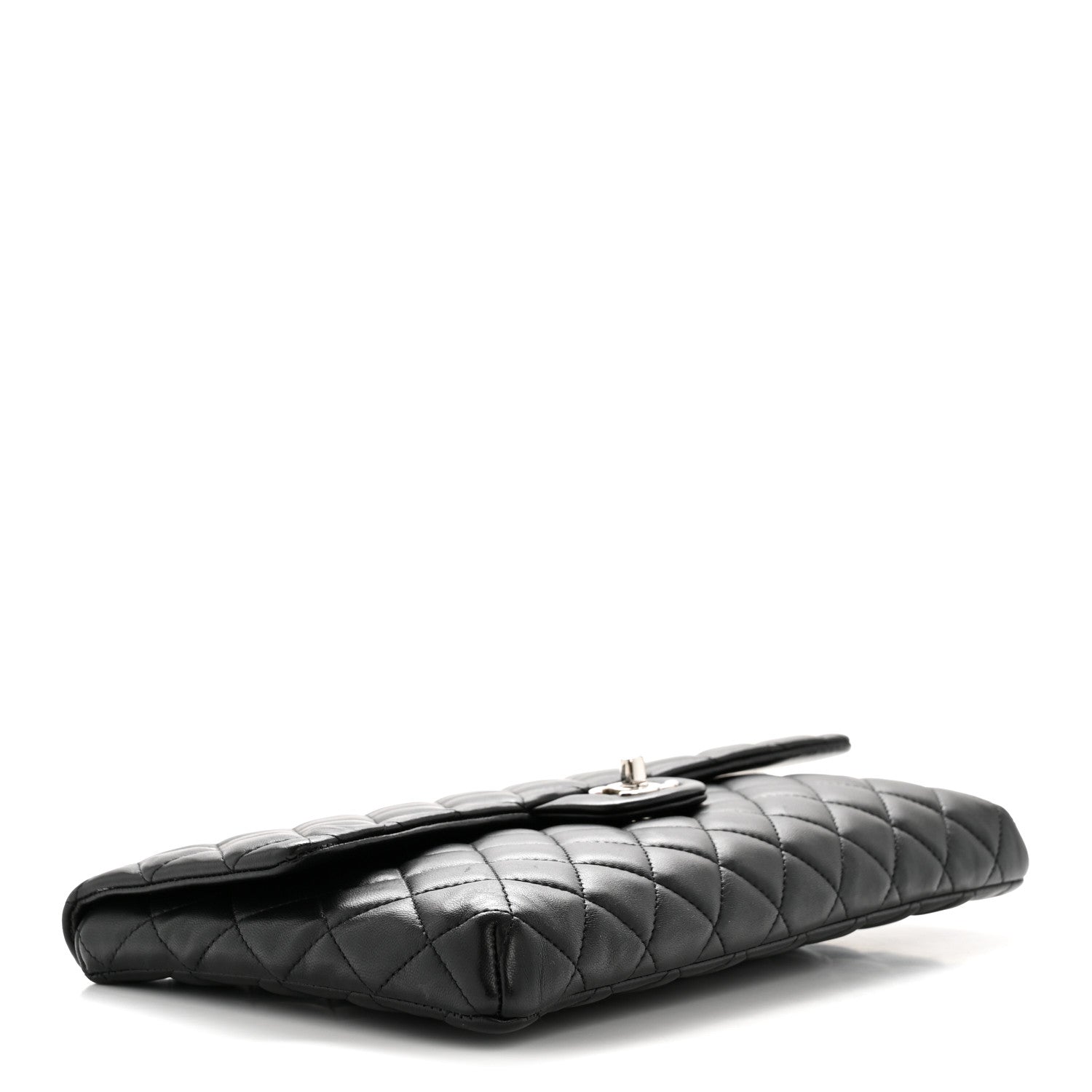Chanel Lambskin Quilted Flap Clutch Black