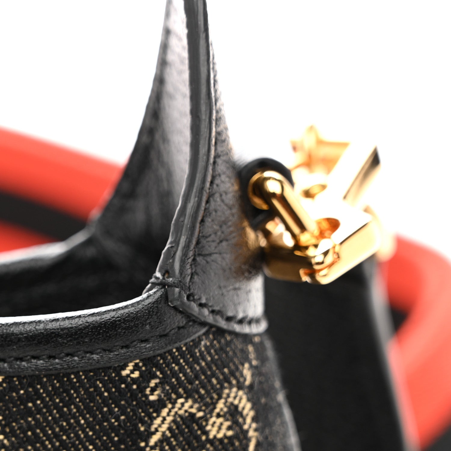 Gucci Jacquard Black Denim GG Monogram Textured Dollar Calfskin Mini Jackie 1961 Hobo Black Ivory