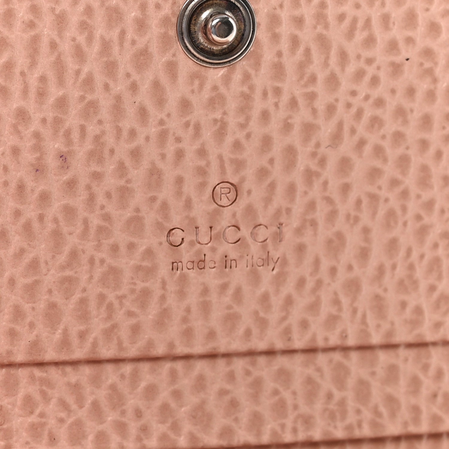 Gucci Dollar Calfskin Enamel Monochrome GG Marmont Card Case Perfect Pink