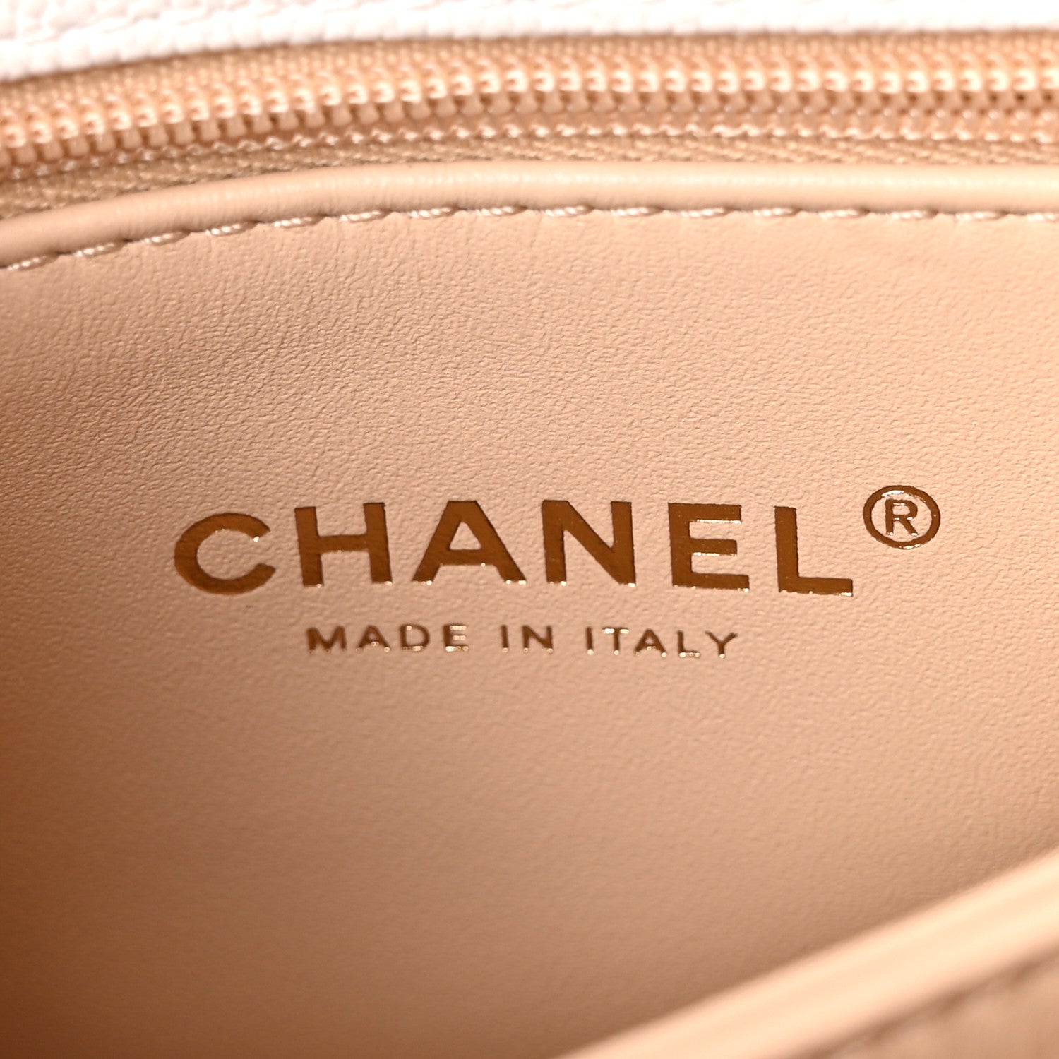 Chanel Caviar Quilted Mini Coco Handle Flap White