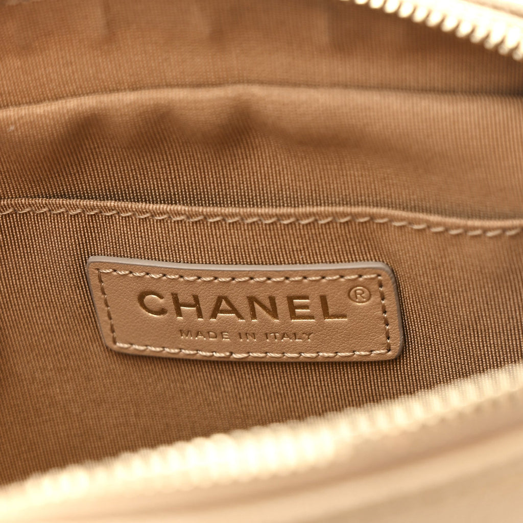 Chanel Metallic Calfskin Quilted Waist Bag Gold