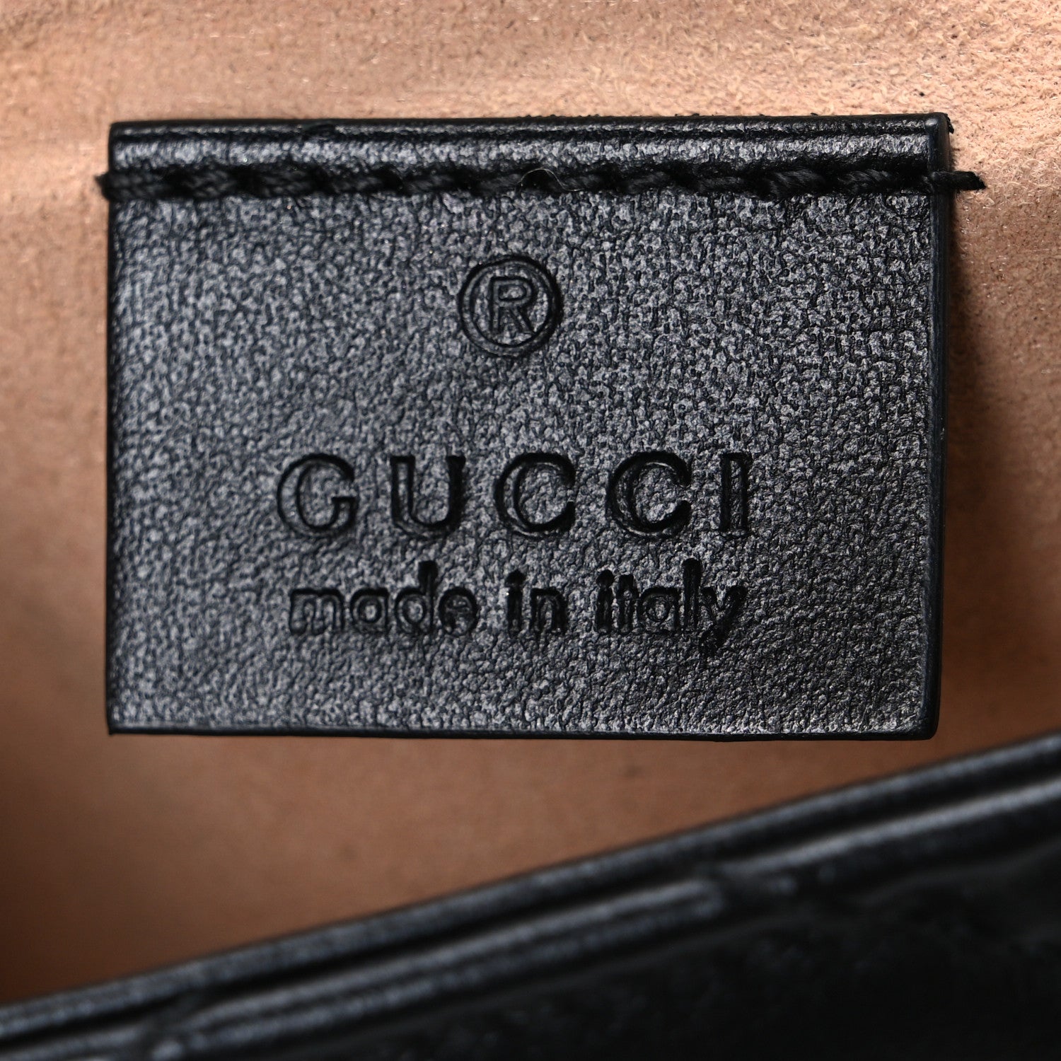 Gucci Calfskin Matelasse Super Mini GG Marmont Shoulder Bag Black