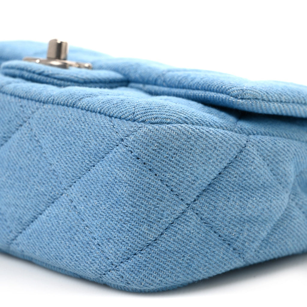Chanel Denim Quilted Sweetheart Mini Flap Blue